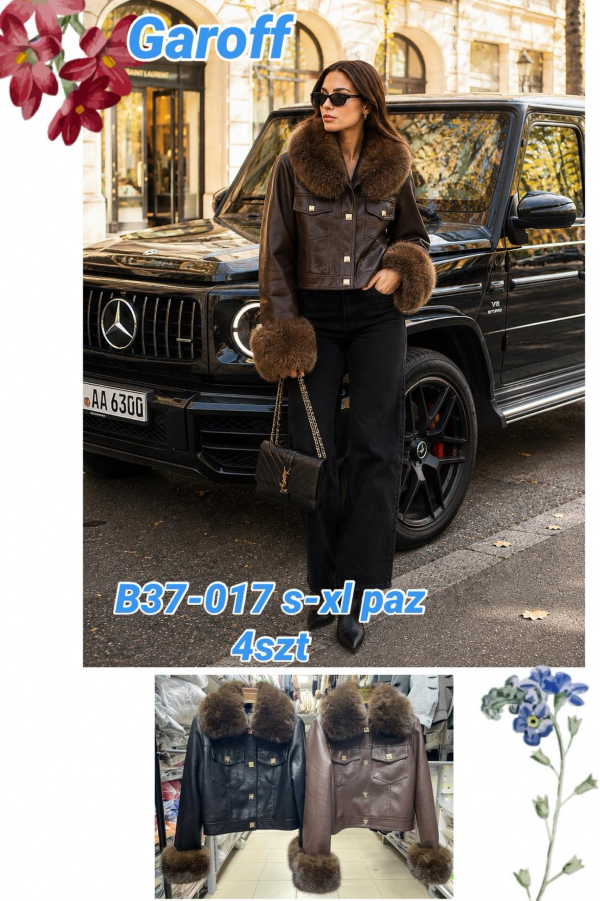 Kurtki damskie skórzana Roz S-XL, 1 Kolor Paczka 4 szt